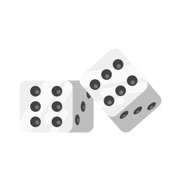Vector flat style illustration of dice. Stock Illustration