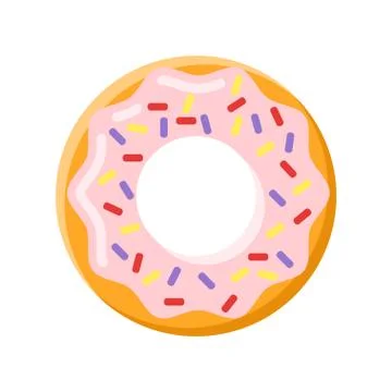 Vector flat style illustration of donut. Stock Illustration