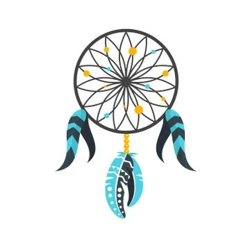 Vector flat style illustration of dream cather. Illustrazione stock