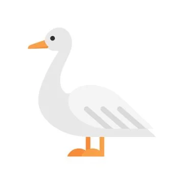 Vector flat style illustration of duck. Stock Illustration