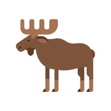 Vector flat style illustration of elk. Stock Illustration