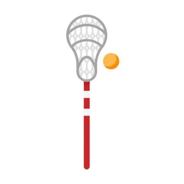 Vector flat style illustration of equipment for lacrosse game. Stock Illustration