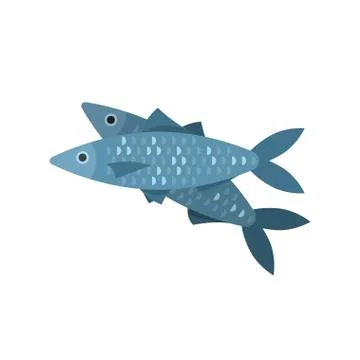 Vector flat style illustration of fish. Stock Illustration