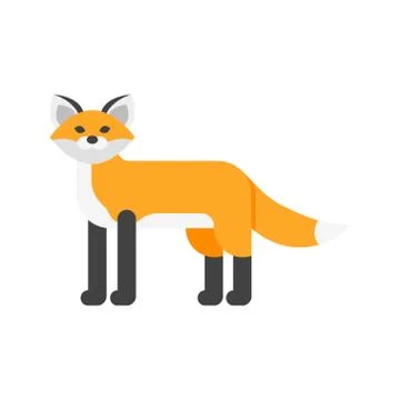 Vector flat style illustration of fox. Stock Illustration