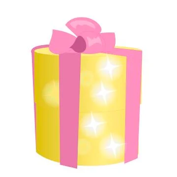 Vector flat style illustration of gift box isolated on white background. Stock Illustration