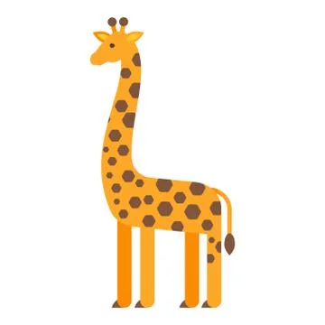 Vector flat style illustration of giraffe. Stock Illustration