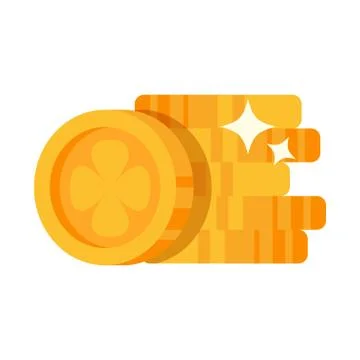 Vector flat style illustration of gold coin. Illustrazione stock