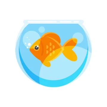 Vector flat style illustration of goldfish. Stock Illustration