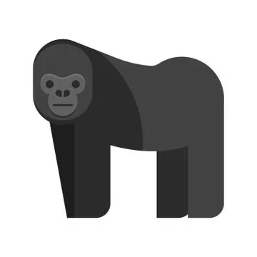 Vector flat style illustration of gorilla. Stock Illustration