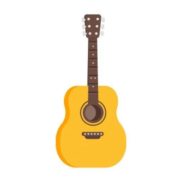 Vector flat style illustration of guitar icon. Stock Illustration