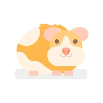 Vector flat style illustration of hamster. Stock Illustration