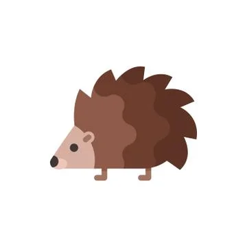 Vector flat style illustration of hedgehog. Stock Illustration