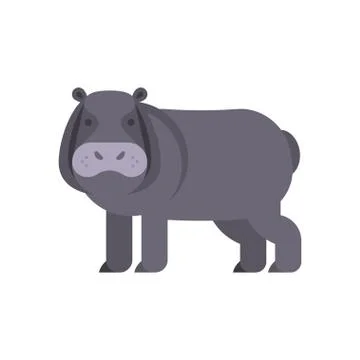 Vector flat style illustration of hippo. Stock Illustration