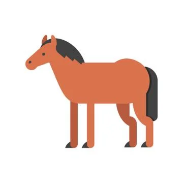 Vector flat style illustration of horse. Stock Illustration