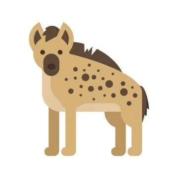 Vector flat style illustration of hyena. Stock Illustration