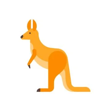 Vector flat style illustration of kangaroo. Stock Illustration