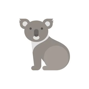 Vector flat style illustration of koala bear. Stock Illustration