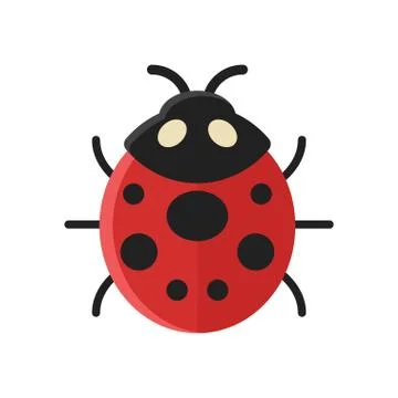 Vector flat style illustration of ladybug. Illustrazione stock