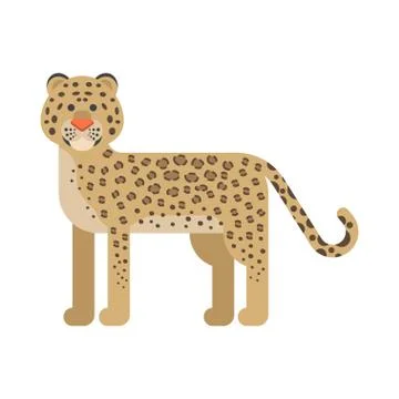 Vector flat style illustration of leopard. Stock Illustration