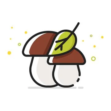 Vector flat style illustration of mushrooms. Stock Illustration