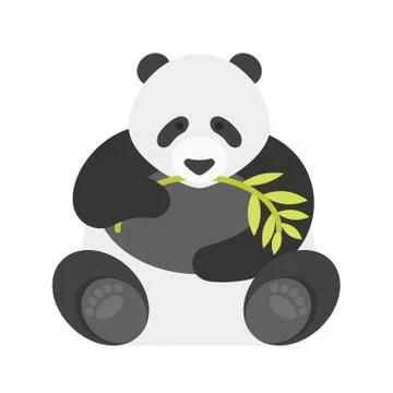 Vector flat style illustration of panda. Stock Illustration