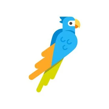 Vector flat style illustration of parrot. イラスト素材