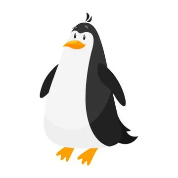 Vector flat style illustration of penguin. Stock Illustration
