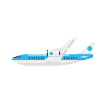 Vector flat style illustration of plane. Stock Illustration