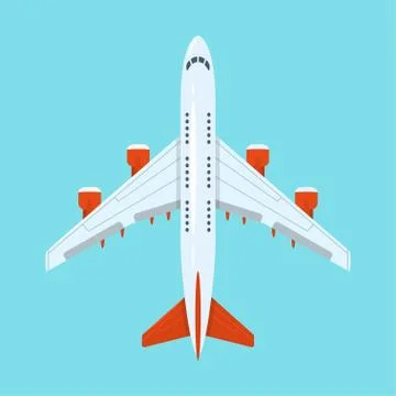 Vector flat style illustration of planes in the sky. Stock Illustration