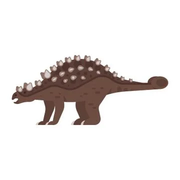 Vector flat style illustration of prehistoric animal - Ankylosaurus. Stock Illustration