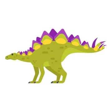 Vector flat style illustration of prehistoric animal - Stegosaurus. Stock Illustration