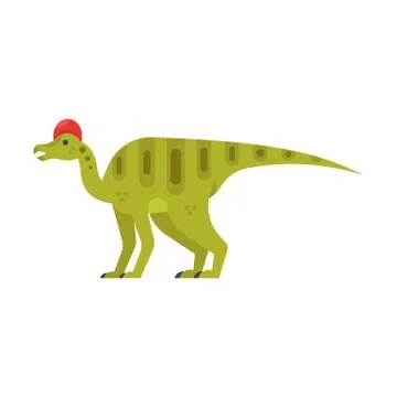 Vector flat style illustration of prehistoric animal - Corythosaurus. Stock Illustration