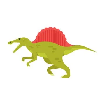 Vector flat style illustration of prehistoric animal - spinosaurus. Stock Illustration