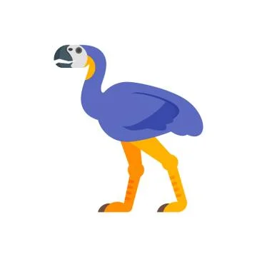 Vector flat style illustration of prehistoric animal - diatryma. Stock Illustration