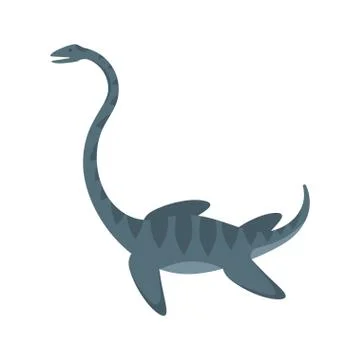 Vector flat style illustration of prehistoric animal - Elasmosaur. Stock Illustration