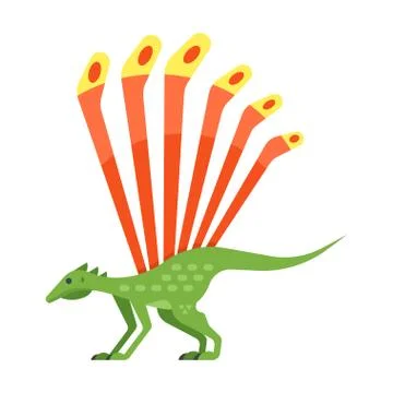 Vector flat style illustration of prehistoric animal - Longisquama. Illustrazione stock