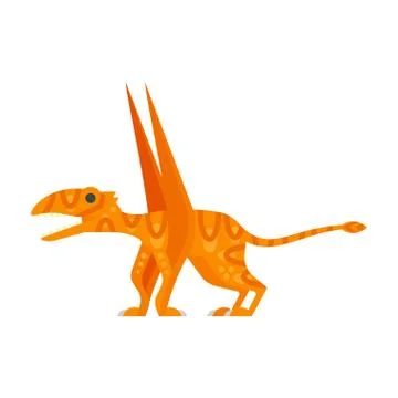 Vector flat style illustration of prehistoric animal - Dimorphodon. Stock Illustration