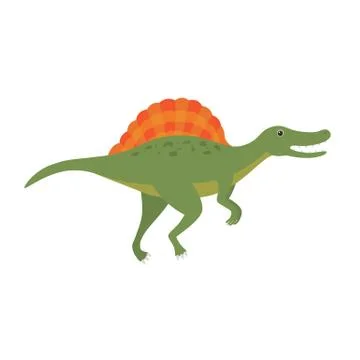 Vector flat style illustration of prehistoric animal - spinosaurus. Stock Illustration