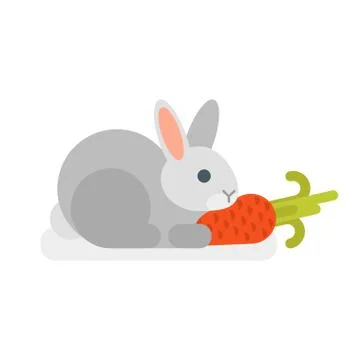 Vector flat style illustration of rabbit Stock Illustration