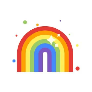 Vector flat style illustration of rainbow. Stock Illustration
