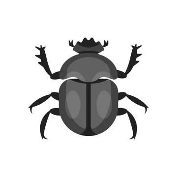 Vector flat style illustration of scarab beetle. Stock Illustration
