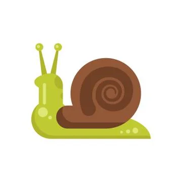 Vector flat style illustration of snail. Stock Illustration