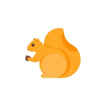 Vector flat style illustration of squirrel. Illustrazione stock