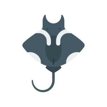 Vector flat style illustration of stingray. Stock Illustration