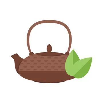 Vector flat style illustration of tea pot. Stock Illustration