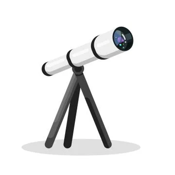 Vector flat style illustration of telescope Stock Illustration