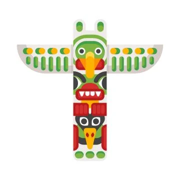Vector flat style illustration of totem Stock Illustration