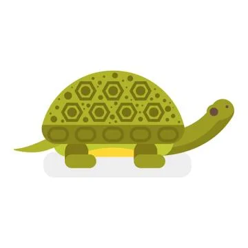 Vector flat style illustration of turtle. Illustrazione stock