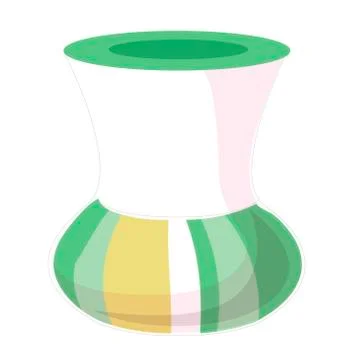 Vector flat style illustration of vase. Icon for web or any design. Isolated  Stock Illustration