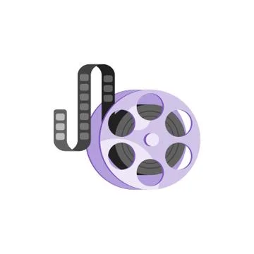 Vector flat style illustration of vintage old cinema clip. Isolated on white  Stock Illustration